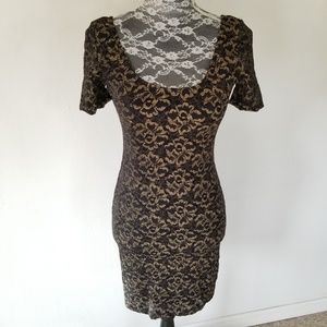 Black and Gold Lace Dress
